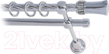 Изображение товара Карниз для штор Lm Decor Севилла 120 2р витой (хром, 2.4м)