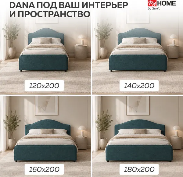 Изображение товара Двуспальная кровать Sonit Dana 160x200 шенилл Eclipse c ящиками (15 синий)