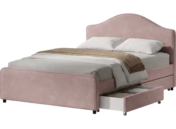 Изображение товара Двуспальная кровать Sonit Dana 180x200 шенилл Eclipse c ящиками (02 пыльная роза)