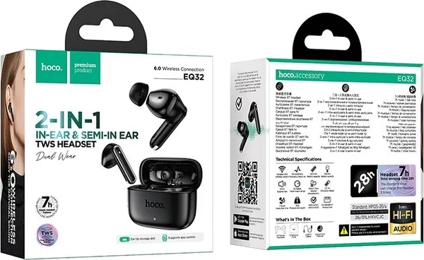 Изображение товара Беспроводные наушники Hoco EQ32 TWS (черный)
