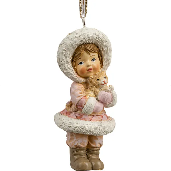Изображение товара Елочная игрушка Erich Krause Decor. Девочка в шубке зефирная / 66147