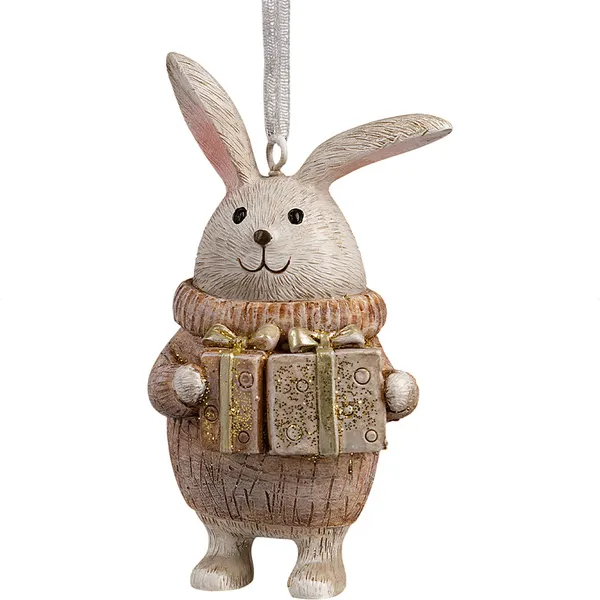 Изображение товара Елочная игрушка Erich Krause Decor. Зайка с подарком / 65825