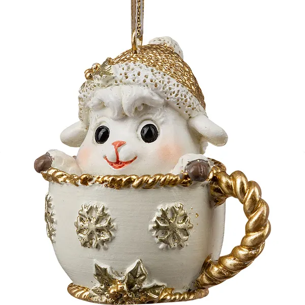 Изображение товара Елочная игрушка Erich Krause Decor. Овечка в чашке / 66231