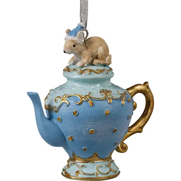 Изображение товара Елочная игрушка Erich Krause Decor. Мышка на чайнике / 65813