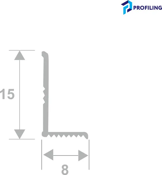 Изображение товара Порог Profiling Ладушка Мини 15x8 (0.9м, серебристый)