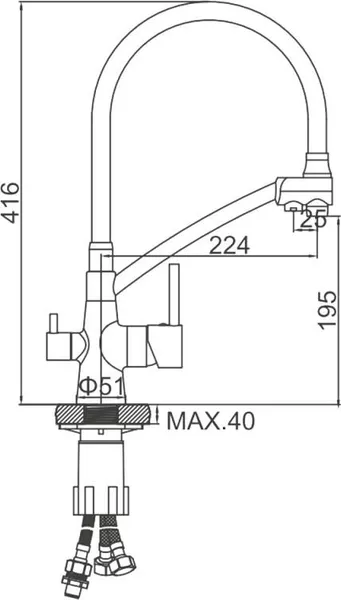 Изображение товара Смеситель Ledeme L4955-2