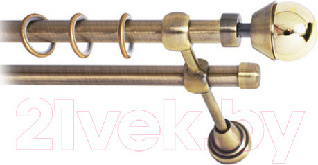 Изображение товара Карниз для штор Lm Decor Мельба 041 2р гладкий (антик, 2.4м)