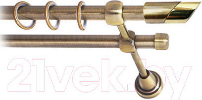 Изображение товара Карниз для штор Lm Decor Луна 056 2р гладкий (антик, 3м)