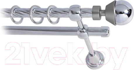 Изображение товара Карниз для штор Lm Decor Мельба 041 2р витой (хром, 4м)