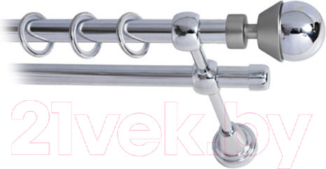 Изображение товара Карниз для штор Lm Decor Мельба 041 2р гладкий (хром, 1.6м)