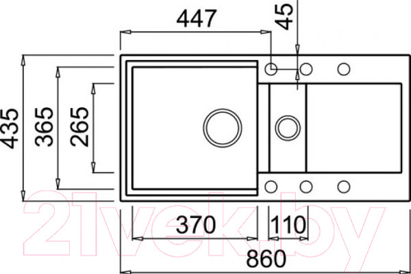 Изображение товара Мойка кухонная Elleci Easy 425 Bianco Antico G62 / LGY42562