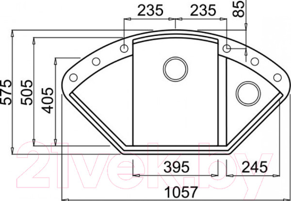 Изображение товара Мойка кухонная Elleci Easy Corner Bianco Antico G62 / LGYCOR62
