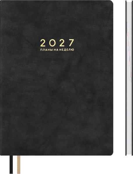 Изображение товара Еженедельник Escalada Тиволи Глосс 2027 / 73584 (80л, черный)