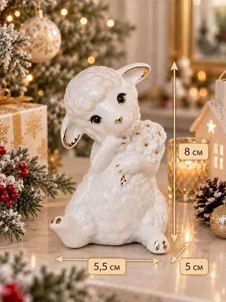 Изображение товара Статуэтка Elan Gallery Овечка с цветами 330990