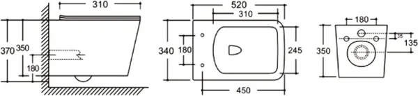 Изображение товара Унитаз подвесной Oliveeka YJ-2303 (белый)
