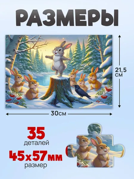 Изображение товара Пазл РЫЖИЙ КОТ Заяц-хвастун / Х35-6998 (35эл)