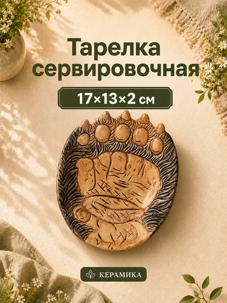 Изображение товара Тарелка столовая обеденная Elan Gallery Лапа медведя 340129