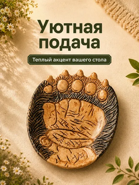 Изображение товара Тарелка столовая обеденная Elan Gallery Лапа медведя 340129