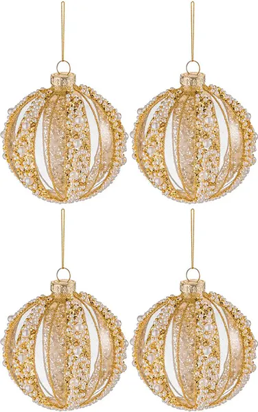Изображение товара Набор шаров новогодних Elan Gallery Золотой шар с жемчугом 980099