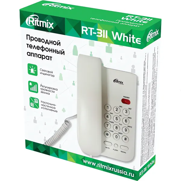 Изображение товара Проводной телефон Ritmix RT-311 (белый)