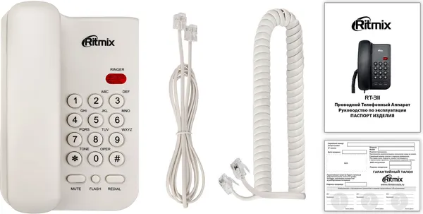 Изображение товара Проводной телефон Ritmix RT-311 (белый)