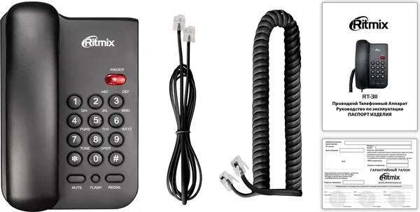 Изображение товара Проводной телефон Ritmix RT-311 (черный)