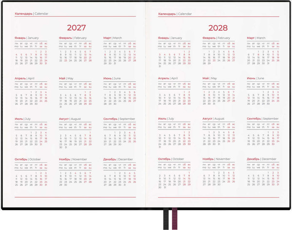 Изображение товара Ежедневник Escalada Гоутскин 2027 / 73520 (176л, бордовый)