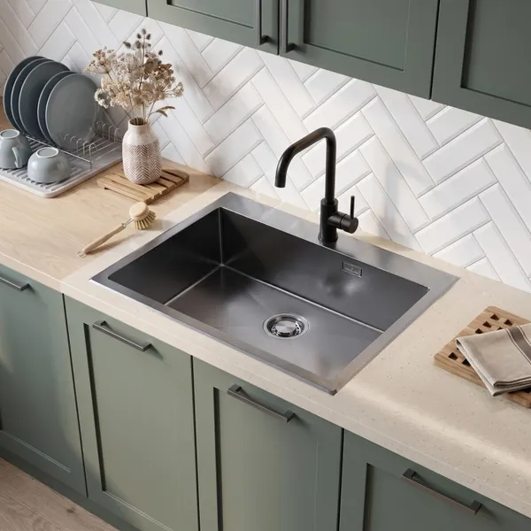 Изображение товара Мойка кухонная Mixline Pro 559604 (черный графит, с сифоном)