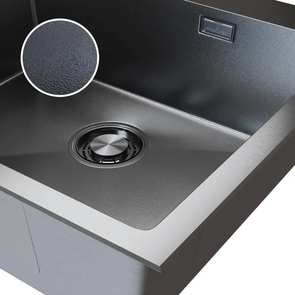 Изображение товара Мойка кухонная Mixline Pro 559606 (черный графит, с сифоном)