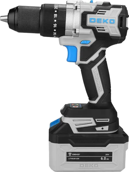 Изображение товара Аккумуляторная дрель-шуруповерт Deko DKCD20V Pro Impact / 081-1199