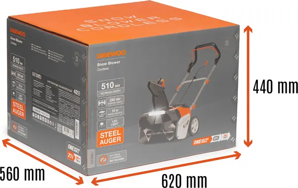 Изображение товара Снегоуборщик аккумуляторный Daewoo Power DAST 5142LI