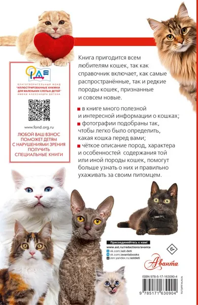 Изображение товара Энциклопедия АСТ Кошки мира. Определитель, интегральная обложка (Михальская Анна)