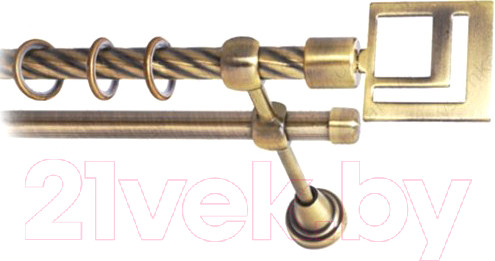 Изображение товара Карниз для штор Lm Decor Квадро 179 2р витой (антик, 2м)