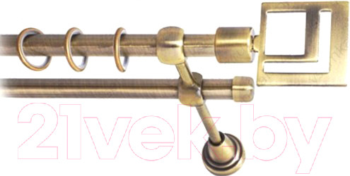 Изображение товара Карниз для штор Lm Decor Квадро 179 2р гладкий (антик, 1.8м)