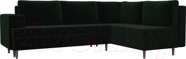Изображение товара Диван угловой Лига Диванов Сильвана 198 правый (велюр MR зеленый)