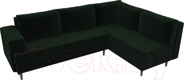 Изображение товара Диван угловой Лига Диванов Сильвана 198 правый (велюр MR зеленый)