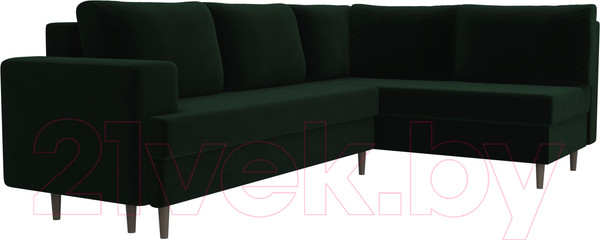 Изображение товара Диван угловой Лига Диванов Сильвана 198 правый (велюр MR зеленый)