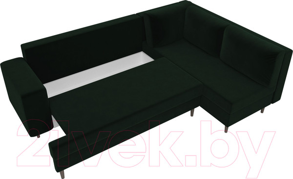 Изображение товара Диван угловой Лига Диванов Сильвана 198 правый (велюр MR зеленый)