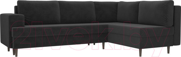 Изображение товара Диван угловой Лига Диванов Сильвана 198 правый (велюр MR серый)