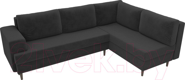 Изображение товара Диван угловой Лига Диванов Сильвана 198 правый (велюр MR серый)