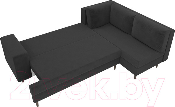 Изображение товара Диван угловой Лига Диванов Сильвана 198 правый (велюр MR серый)