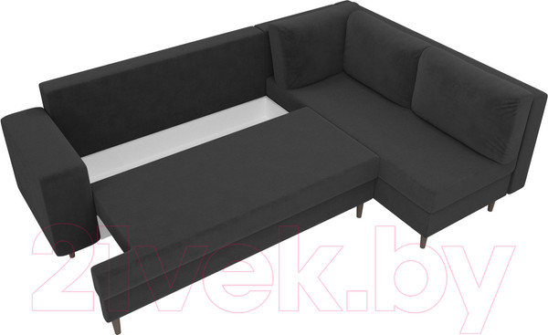 Изображение товара Диван угловой Лига Диванов Сильвана 198 правый (велюр MR серый)