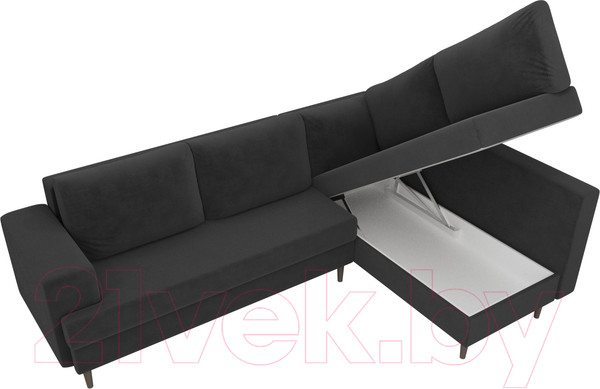 Изображение товара Диван угловой Лига Диванов Сильвана 198 правый (велюр MR серый)