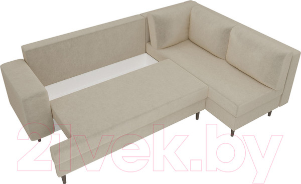Изображение товара Диван угловой Лига Диванов Сильвана 198 правый (микровельвет бежевый)