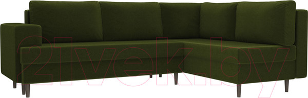 Изображение товара Диван угловой Лига Диванов Сильвана 198 правый (микровельвет зеленый)