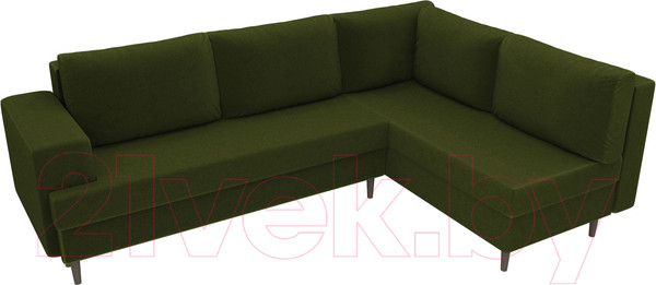 Изображение товара Диван угловой Лига Диванов Сильвана 198 правый (микровельвет зеленый)