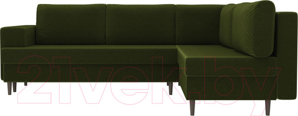 Изображение товара Диван угловой Лига Диванов Сильвана 198 правый (микровельвет зеленый)