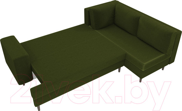 Изображение товара Диван угловой Лига Диванов Сильвана 198 правый (микровельвет зеленый)