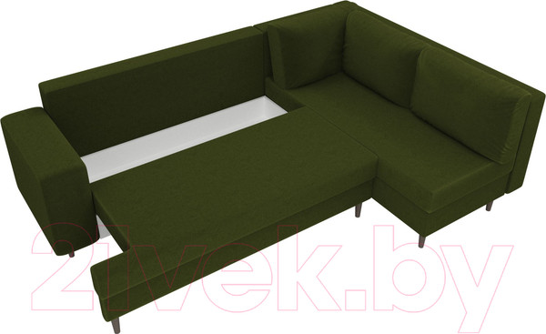 Изображение товара Диван угловой Лига Диванов Сильвана 198 правый (микровельвет зеленый)