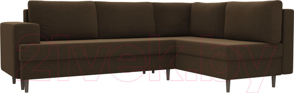 Изображение товара Диван угловой Лига Диванов Сильвана 198 правый (микровельвет коричневый)